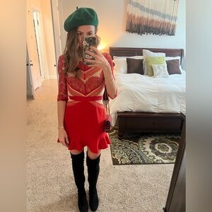 Three Floor viral red mini dress